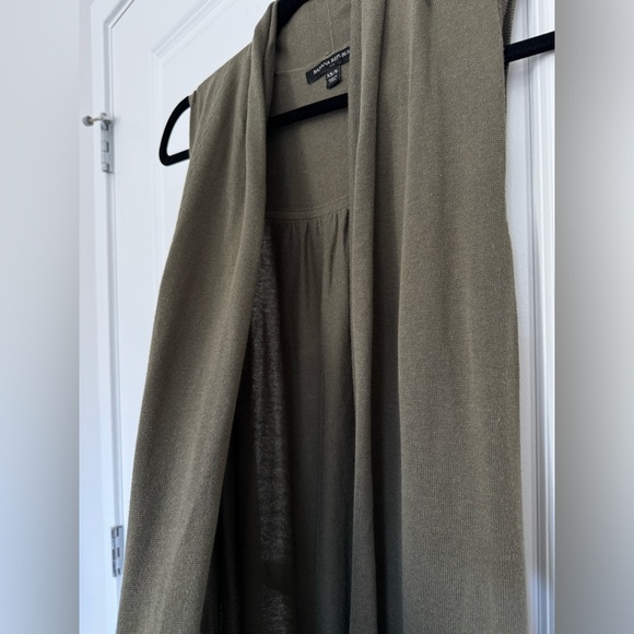 Banana Republic sweater vest size XS/S ties in the waist green autumn cotton - Picture 4 of 6